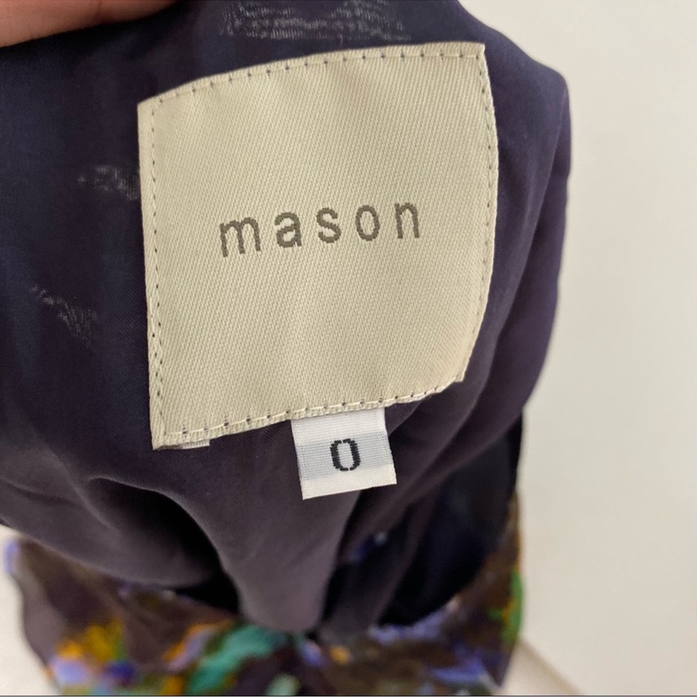 Mason 100% Silk Multicolored Button Front Mini Dr… - image 5